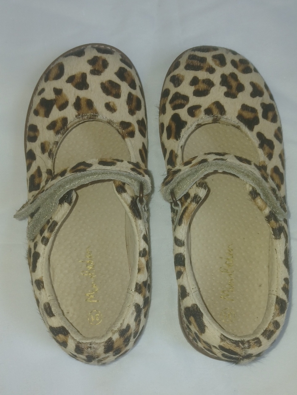 Leopard Print Mary Jane Girls' Dress Shoes - Beige Brown